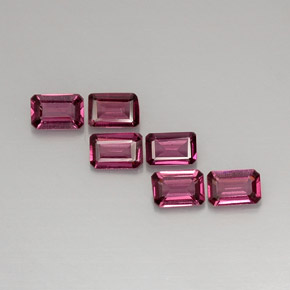 캐럿 천연 보랏빛 핑크 로돌라이트 가넷 보석, 에메랄드 컷, 5.8×3.8 mm, VVS-VS