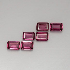 캐럿 천연 보랏빛 핑크 로돌라이트 가넷 보석, 에메랄드 컷, 5.8×3.8 mm, VVS-VS