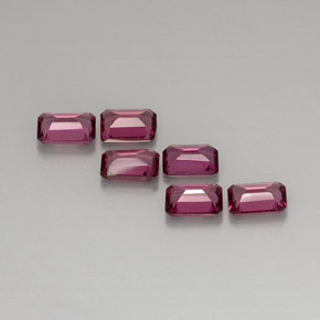 캐럿 천연 보랏빛 핑크 로돌라이트 가넷 보석, 에메랄드 컷, 5.8×3.8 mm, VVS-VS