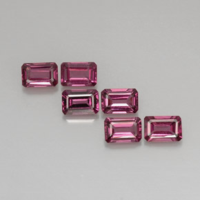 캐럿 천연 보랏빛 핑크 로돌라이트 가넷 보석, 에메랄드 컷, 6.2×4.2 mm, VVS-VS
