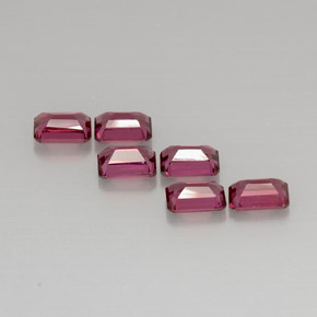 캐럿 천연 보랏빛 핑크 로돌라이트 가넷 보석, 에메랄드 컷, 6.2×4.2 mm, VVS-VS