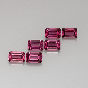 캐럿 천연 보랏빛 핑크 로돌라이트 가넷 보석, 에메랄드 컷, 6×4 mm, VVS-VS