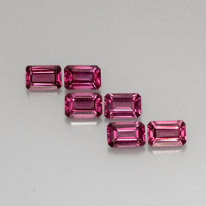 캐럿 천연 보랏빛 핑크 로돌라이트 가넷 보석, 에메랄드 컷, 6×4 mm, VVS-VS