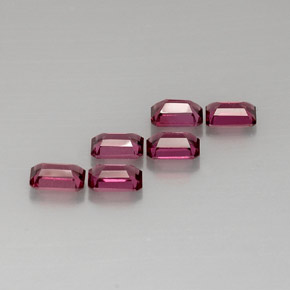 캐럿 천연 보랏빛 핑크 로돌라이트 가넷 보석, 에메랄드 컷, 6×4 mm, VVS-VS