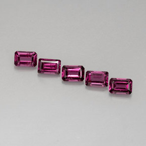 캐럿 천연 보랏빛 핑크 로돌라이트 가넷 보석, 에메랄드 컷, 6×4.1 mm, VVS-VS