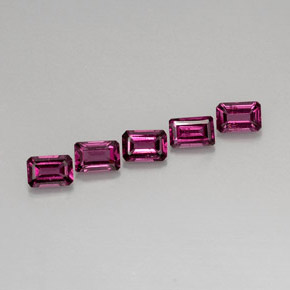 캐럿 천연 보랏빛 핑크 로돌라이트 가넷 보석, 에메랄드 컷, 6×4.1 mm, VVS-VS