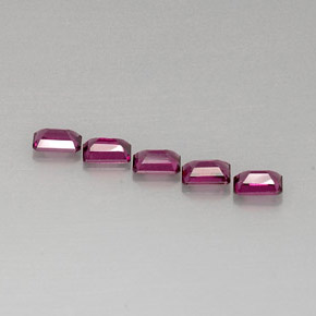 캐럿 천연 보랏빛 핑크 로돌라이트 가넷 보석, 에메랄드 컷, 6×4.1 mm, VVS-VS