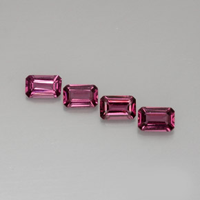캐럿 천연 보랏빛 핑크 로돌라이트 가넷 보석, 에메랄드 컷, 6×4 mm, VVS-VS
