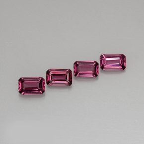 캐럿 천연 보랏빛 핑크 로돌라이트 가넷 보석, 에메랄드 컷, 6×4 mm, VVS-VS