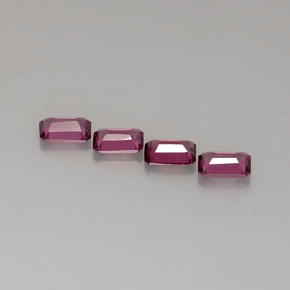 캐럿 천연 보랏빛 핑크 로돌라이트 가넷 보석, 에메랄드 컷, 6×4 mm, VVS-VS