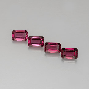 캐럿 천연 보랏빛 핑크 로돌라이트 가넷 보석, 에메랄드 컷, 6×4.1 mm, VVS-VS