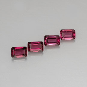 캐럿 천연 보랏빛 핑크 로돌라이트 가넷 보석, 에메랄드 컷, 6×4.1 mm, VVS-VS