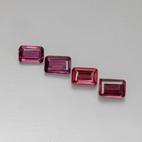 3.39캐럿 천연 보랏빛 핑크 로돌라이트 가넷 보석, 에메랄드 컷, 5.9×4.1 mm, VVS-VS