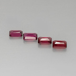 3.39캐럿 천연 보랏빛 핑크 로돌라이트 가넷 보석, 에메랄드 컷, 5.9×4.1 mm, VVS-VS