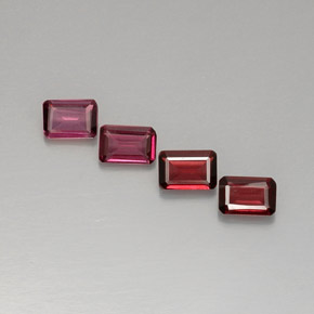 캐럿 천연 보랏빛 핑크 로돌라이트 가넷 보석, 에메랄드 컷, 6.1×4.1 mm, VVS-VS