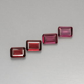 캐럿 천연 보랏빛 핑크 로돌라이트 가넷 보석, 에메랄드 컷, 6.1×4.1 mm, VVS-VS