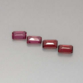 캐럿 천연 보랏빛 핑크 로돌라이트 가넷 보석, 에메랄드 컷, 6.1×4.1 mm, VVS-VS