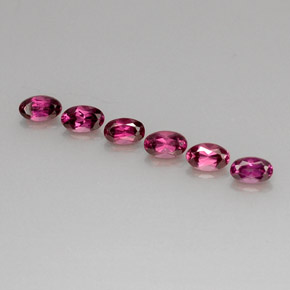 캐럿 천연 퍼플 레드 로돌라이트 가넷 보석, 타원형 컷, 5×2.5 mm, VS