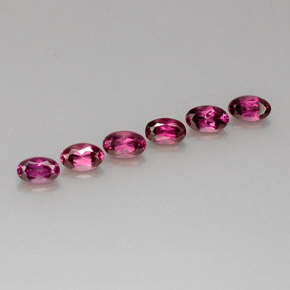캐럿 천연 퍼플 레드 로돌라이트 가넷 보석, 타원형 컷, 5×2.5 mm, VS