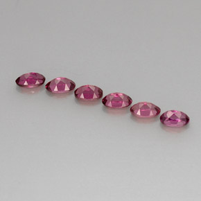 캐럿 천연 퍼플 레드 로돌라이트 가넷 보석, 타원형 컷, 5×2.5 mm, VS