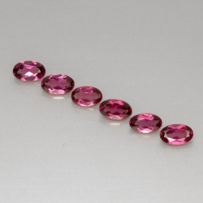 캐럿 천연 퍼플 레드 로돌라이트 가넷 보석, 타원형 컷, 4.9×2.9 mm, VVS-VS