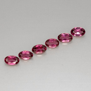 캐럿 천연 퍼플 레드 로돌라이트 가넷 보석, 타원형 컷, 4.9×2.9 mm, VVS-VS