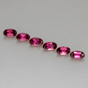 캐럿 천연 퍼플 레드 로돌라이트 가넷 보석, 타원형 컷, 4.8×2.9 mm, VVS-VS