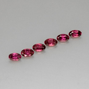 캐럿 천연 퍼플 레드 로돌라이트 가넷 보석, 타원형 컷, 4.9×3 mm, VVS-VS