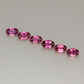 캐럿 천연 퍼플 레드 로돌라이트 가넷 보석, 타원형 컷, 5.2×3.2 mm, VVS-VS