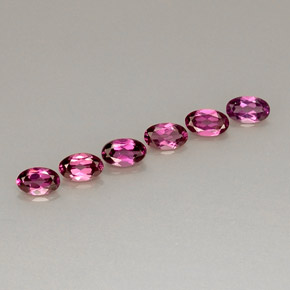 캐럿 천연 퍼플 레드 로돌라이트 가넷 보석, 타원형 컷, 5.2×3.2 mm, VVS-VS