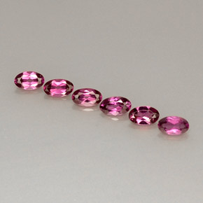캐럿 천연 퍼플 레드 로돌라이트 가넷 보석, 타원형 컷, 5×3 mm, VS