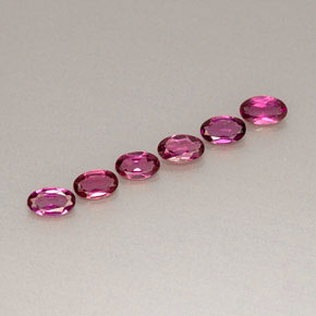 캐럿 천연 퍼플 레드 로돌라이트 가넷 보석, 타원형 컷, 5×3.1 mm, VVS-VS