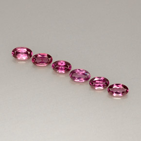 캐럿 천연 퍼플 레드 로돌라이트 가넷 보석, 타원형 컷, 4.7×3 mm, VVS-VS