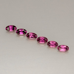 캐럿 천연 퍼플 레드 로돌라이트 가넷 보석, 타원형 컷, 5×3.1 mm, VVS-VS