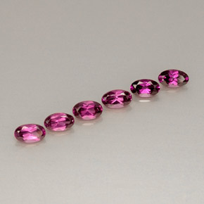 캐럿 천연 퍼플 레드 로돌라이트 가넷 보석, 타원형 컷, 5×3.1 mm, VVS-VS