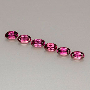 캐럿 천연 퍼플 레드 로돌라이트 가넷 보석, 타원형 컷, 4.8×3.1 mm, VVS-VS