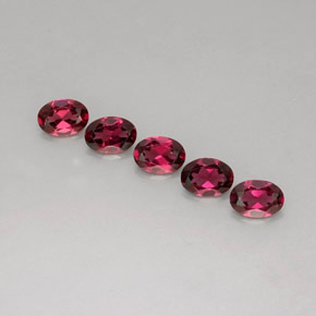캐럿 천연 라즈베리 레드 로돌라이트 가넷 보석, 타원형 컷, 6.9×5.1 mm, VVS-VS