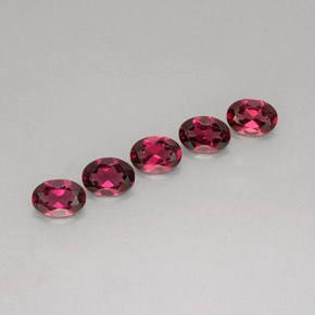 캐럿 천연 라즈베리 레드 로돌라이트 가넷 보석, 타원형 컷, 6.9×5.1 mm, VVS-VS