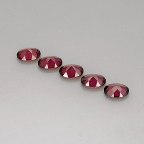 캐럿 천연 라즈베리 레드 로돌라이트 가넷 보석, 타원형 컷, 6.9×5.1 mm, VVS-VS