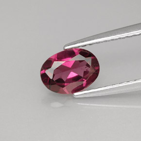 0.93캐럿 천연 보랏빛 핑크 로돌라이트 가넷, 타원형 컷, 7×5.1 mm, VVS-VS