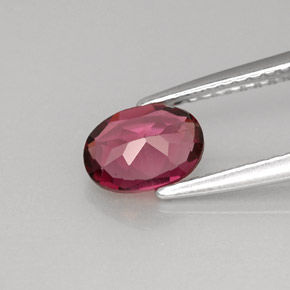 0.93캐럿 천연 보랏빛 핑크 로돌라이트 가넷, 타원형 컷, 7×5.1 mm, VVS-VS