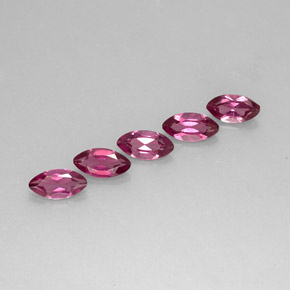 캐럿 천연 핑크빛 퍼플 로돌라이트 가넷 보석, 마퀴즈, 7.7×4 mm, VS