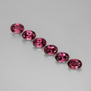 캐럿 천연 라즈베리 레드 로돌라이트 가넷 보석, 타원형 컷, 7.2×5.2 mm, VVS-VS