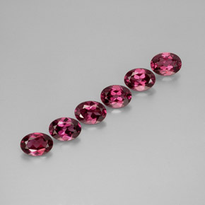 캐럿 천연 라즈베리 레드 로돌라이트 가넷 보석, 타원형 컷, 7.2×5.2 mm, VVS-VS