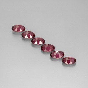 캐럿 천연 라즈베리 레드 로돌라이트 가넷 보석, 타원형 컷, 7.2×5.2 mm, VVS-VS