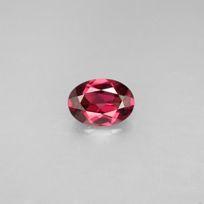 0.79캐럿 천연 라즈베리 레드 로돌라이트 가넷, 타원형 컷, 6.8×4.9 mm, VS