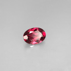 0.79캐럿 천연 라즈베리 레드 로돌라이트 가넷, 타원형 컷, 6.8×4.9 mm, VS