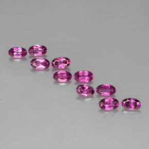 캐럿 천연 핑크빛 퍼플 로돌라이트 가넷 보석, 타원형 컷, 5×3.2 mm, VS