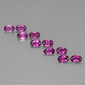 캐럿 천연 핑크빛 퍼플 로돌라이트 가넷 보석, 타원형 컷, 4.9×3.1 mm, VS