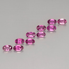 캐럿 천연 핑크빛 퍼플 로돌라이트 가넷 보석, 타원형 컷, 5×3 mm, VS